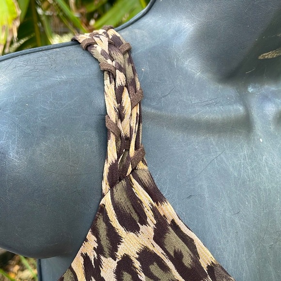 Arden b leopard print  silk slip style dress - Picture 4 of 9